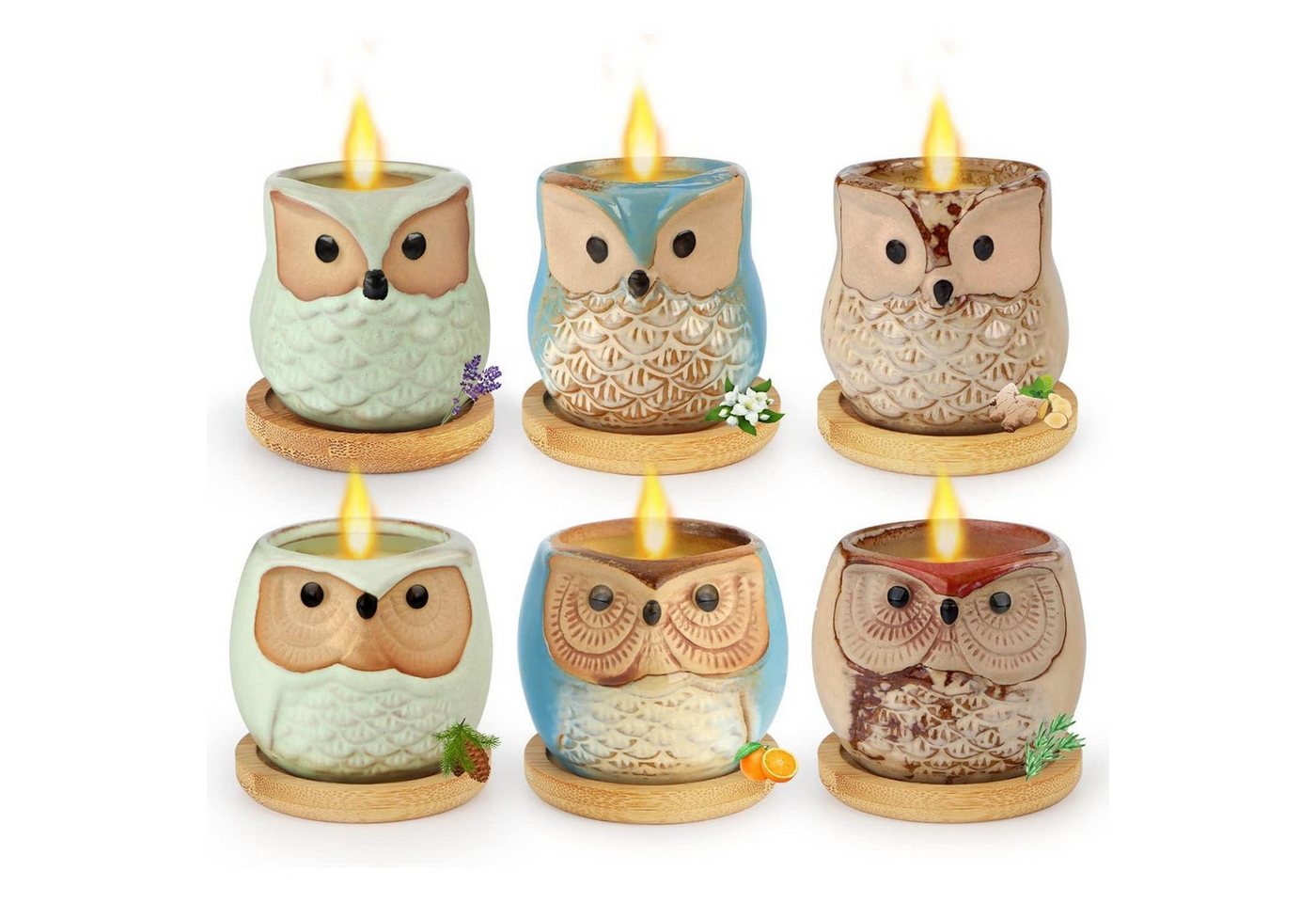 LuxusKollektion Duftkerze Duftkerzen 6er Set Eulen Geschenkbox Sojawachs Mischen duftend LuxusKollektion Duftkerze Duftkerzen 6er Set Eulen Geschenkbox Sojawachs Mischen duftend von LuxusKollektion