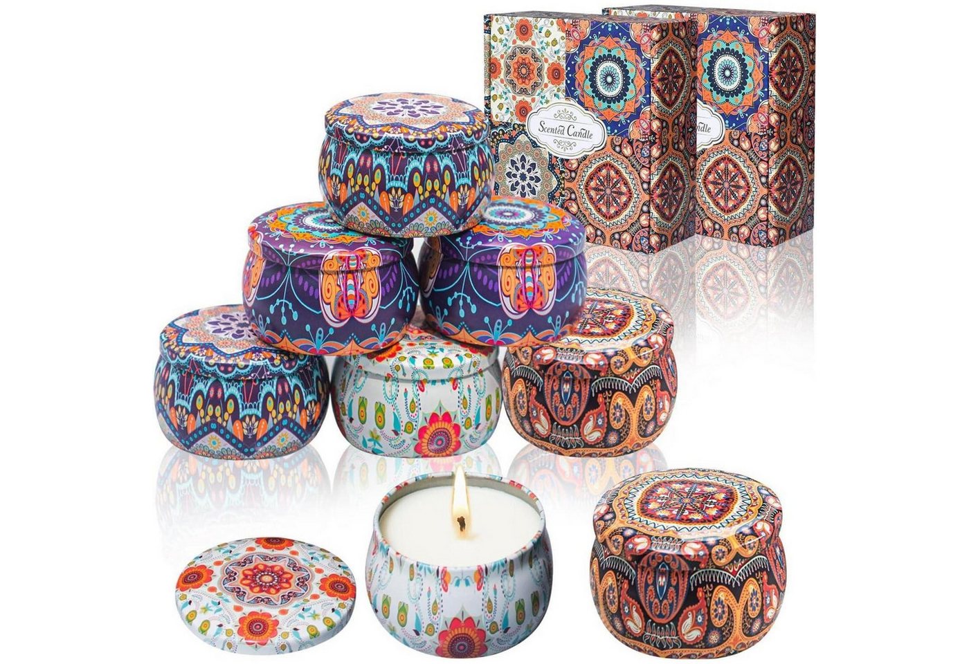 LuxusKollektion Duftkerze Duftkerzen Sojawachs Aromatherapie 30h Brennzeit Orange Retro 8er-Pack LuxusKollektion Duftkerze Duftkerzen Sojawachs Aromatherapie 30h Brennzeit Orange Retro 8er-Pack von LuxusKollektion