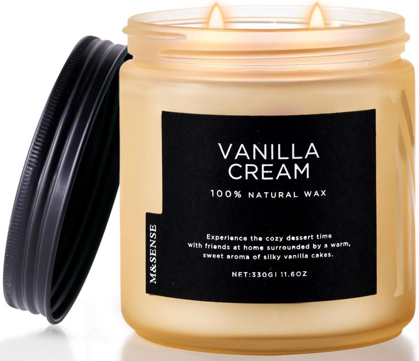 M&SENSE Duftkerze Duftkerzen Vanille Sahne im Glas 330g 70h Brenndauer Aromatherapie für M&SENSE Duftkerze Duftkerzen Vanille Sahne im Glas 330g 70h Brenndauer Aromatherapie für von M&SENSE