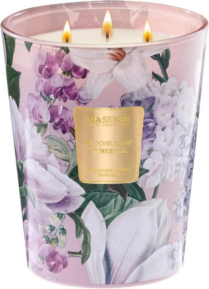 M&SENSE Duftkerze Große Duftkerze Tuberose im Glas 3-Docht Sojawachs Aromatherapie 990g M&SENSE Duftkerze Große Duftkerze Tuberose im Glas 3-Docht Sojawachs Aromatherapie 990g von M&SENSE
