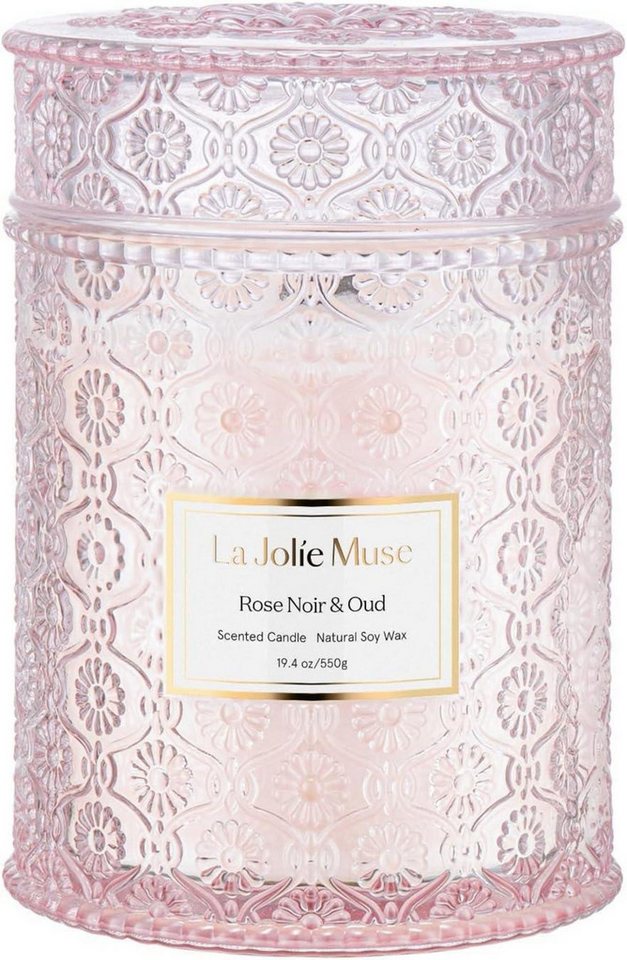 LuxusKollektion Duftkerze Große Duftkerze im Glas Wild Rose 550g 90 Stunden brennend LuxusKollektion Duftkerze Große Duftkerze im Glas Wild Rose 550g 90 Stunden brennend von LuxusKollektion