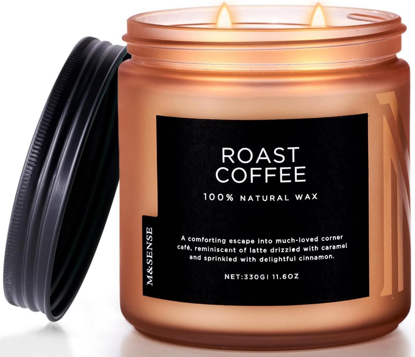 M&SENSE Duftkerze Kaffee Duftkerze im Glas mit 2 Dochten 330g, 70h M&SENSE Duftkerze Kaffee Duftkerze im Glas mit 2 Dochten 330g, 70h von M&SENSE