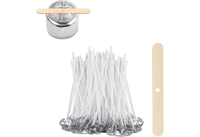 LuxusKollektion Duftkerze Kerzendochte 100 8cm Bio 100 x Kerzendochte 8cm mit Dochthalter von LuxusKollektion