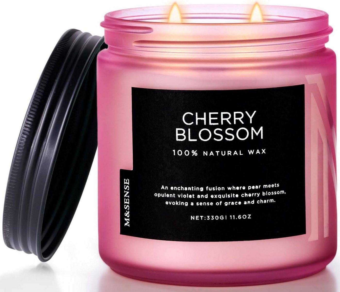 M&SENSE Duftkerze Kirschblüte Duftkerze im Glas 330g Natürliches Aroma 70h Brenndauer M&SENSE Duftkerze Kirschblüte Duftkerze im Glas 330g Natürliches Aroma 70h Brenndauer von M&SENSE