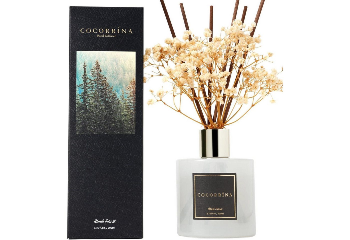 LuxusKollektion Duftkerze Raumduft Reed Diffuser 8 Duftstäbchen Badezimmer Schwarzwald 200ml LuxusKollektion Duftkerze Raumduft Reed Diffuser 8 Duftstäbchen Badezimmer Schwarzwald 200ml von LuxusKollektion