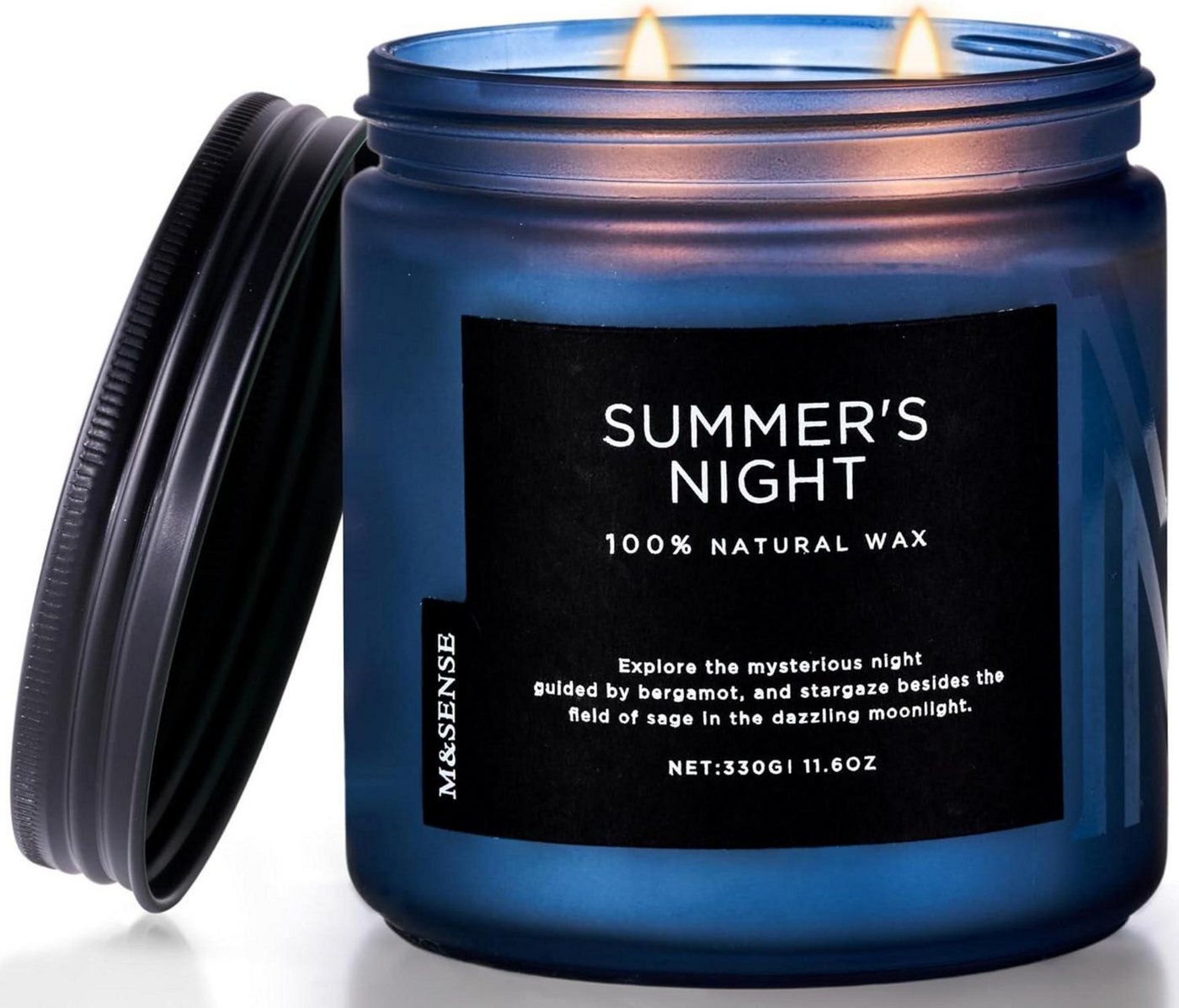 M&SENSE Duftkerze Sommernacht Duftkerze im Glas, Natürliche Sojakerze 330g Patchouli M&SENSE Duftkerze Sommernacht Duftkerze im Glas, Natürliche Sojakerze 330g Patchouli von M&SENSE