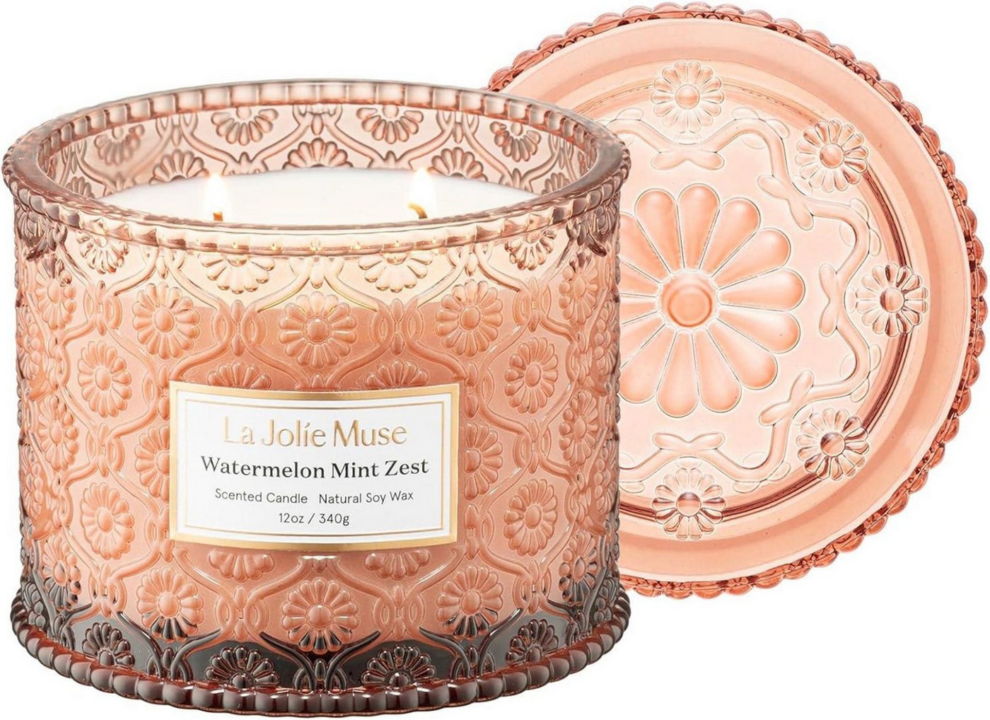 LuxusKollektion Duftkerze Watermelon Mint Duftkerze 340g 2-Docht Soja sauber brennendäftkerze LuxusKollektion Duftkerze Watermelon Mint Duftkerze 340g 2-Docht Soja sauber brennendäftkerze von LuxusKollektion