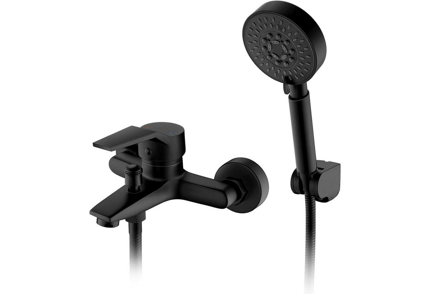 LuxusKollektion Duscharmatur Duscharmatur Badewannenarmatur Schwarz mit Handbrause 5 Funktionen von LuxusKollektion