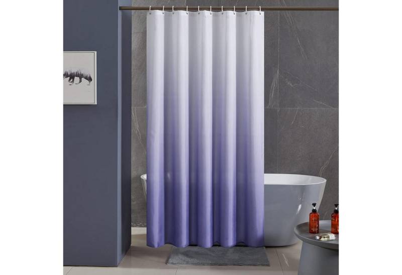 Furlinic Duschvorhang Anti-Schimmel Duschvorhang 180x180cm Wasserdicht Stoff Gradient Lila von Furlinic