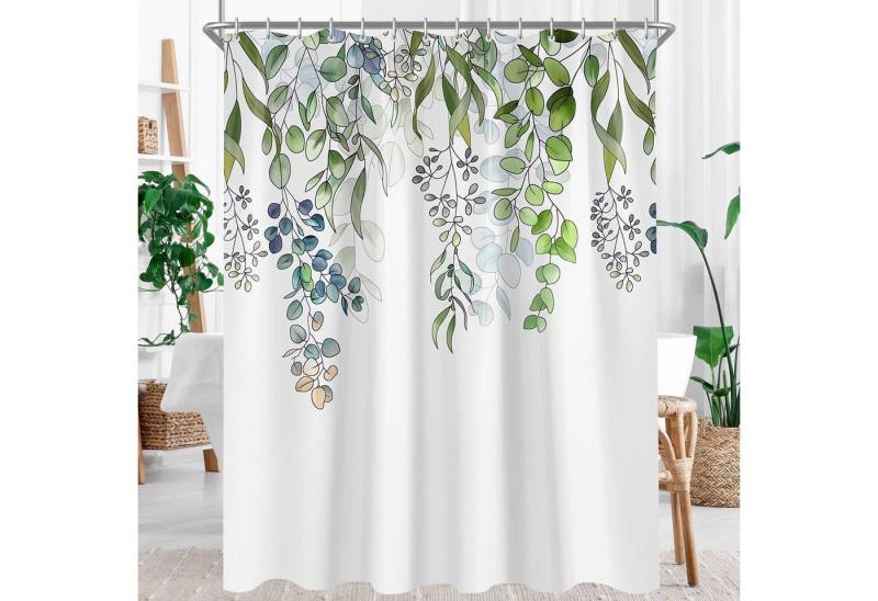 LuxusKollektion Duschvorhang Duschvorhang 100x180 Grün Polyester Grüne Grasblume 100 x 180 cm von LuxusKollektion