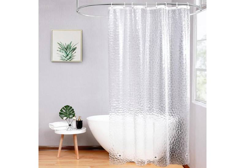 AooHome Duschvorhang Duschvorhang 120x180cm Wasserdicht Halbtransparent mit 3 Magnete und 8 von AooHome
