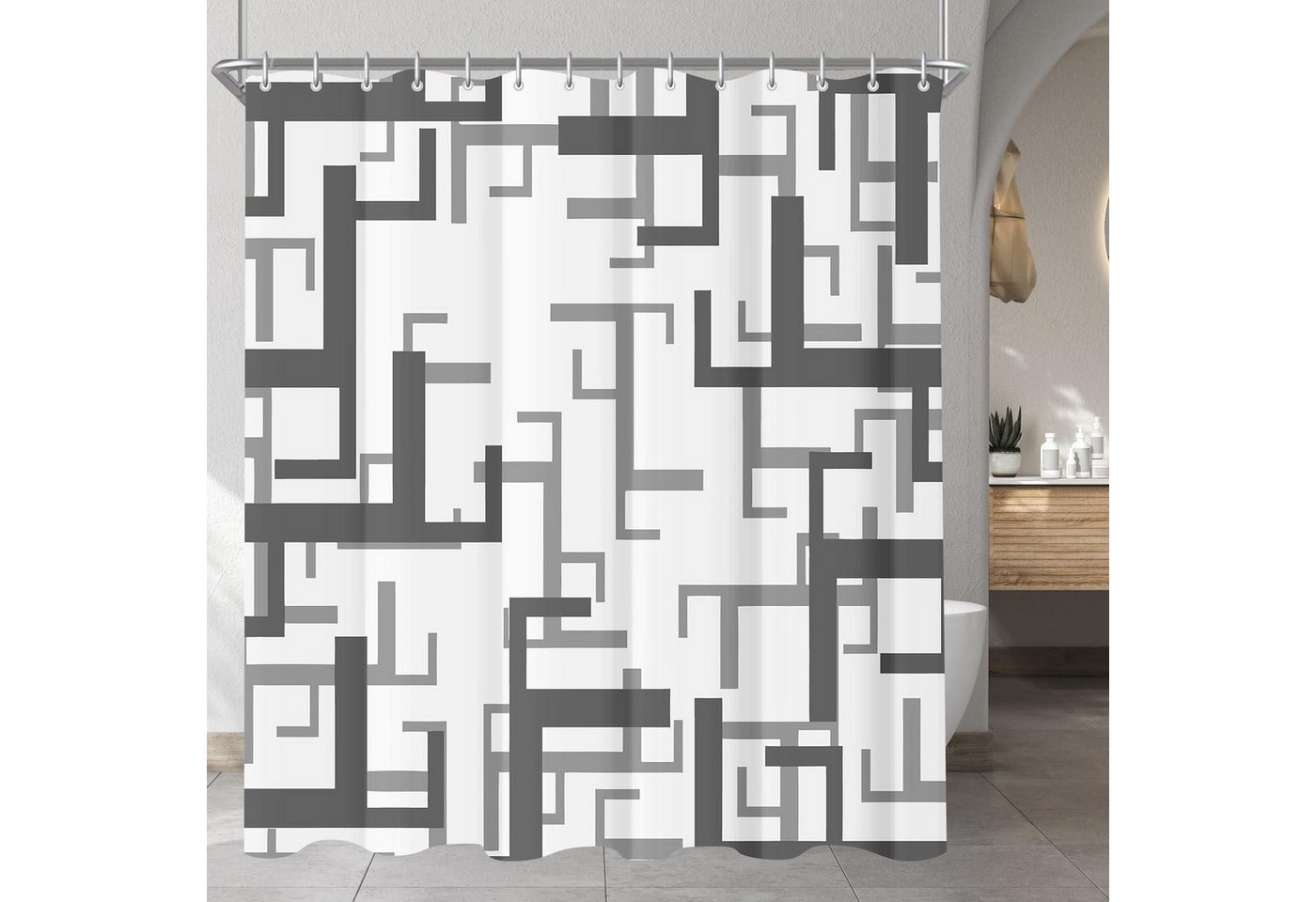 LuxusKollektion Duschvorhang Duschvorhang 120x200cm Block Antischimmel Textil Wasserabweisend H200 LuxusKollektion Duschvorhang Duschvorhang 120x200cm Block Antischimmel Textil Wasserabweisend H200 von LuxusKollektion