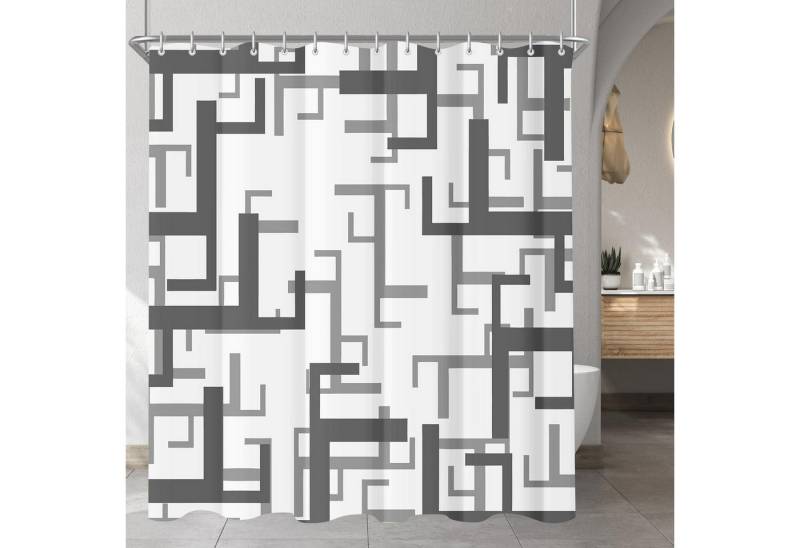 LuxusKollektion Duschvorhang Duschvorhang 120x200cm Block Antischimmel Textil Wasserabweisend H200 von LuxusKollektion