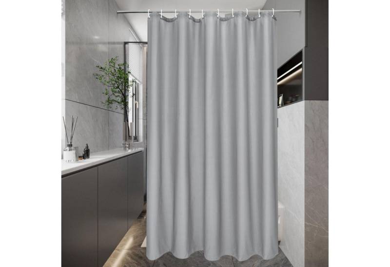 EurCross Duschvorhang Duschvorhang 150x180 Grau Wasserdicht Textil Anti-Schimmel Trocknend von EurCross