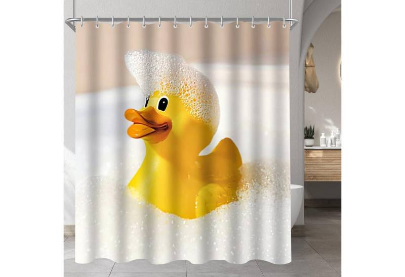 LuxusKollektion Duschvorhang Duschvorhang 160x160 Polyester Wasserabweisend Gelbe Ente 160 x 160 cm von LuxusKollektion