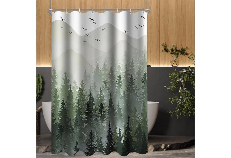 LuxusKollektion Duschvorhang Duschvorhang 160x160cm Wald Multi 164 H160 x B160 cm (1er Pack) von LuxusKollektion