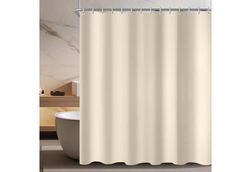 Lerores Duschvorhang Duschvorhang 180x160cm Beige Wasserabweisend Antischimmel Textil Mit von Lerores