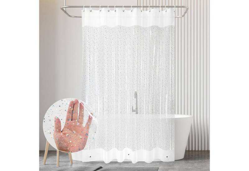 LUKDUNG Duschvorhang Duschvorhang 180x180 Anti-Schimmel Wasserdicht PEVA 12 Ringe H180 x von LUKDUNG