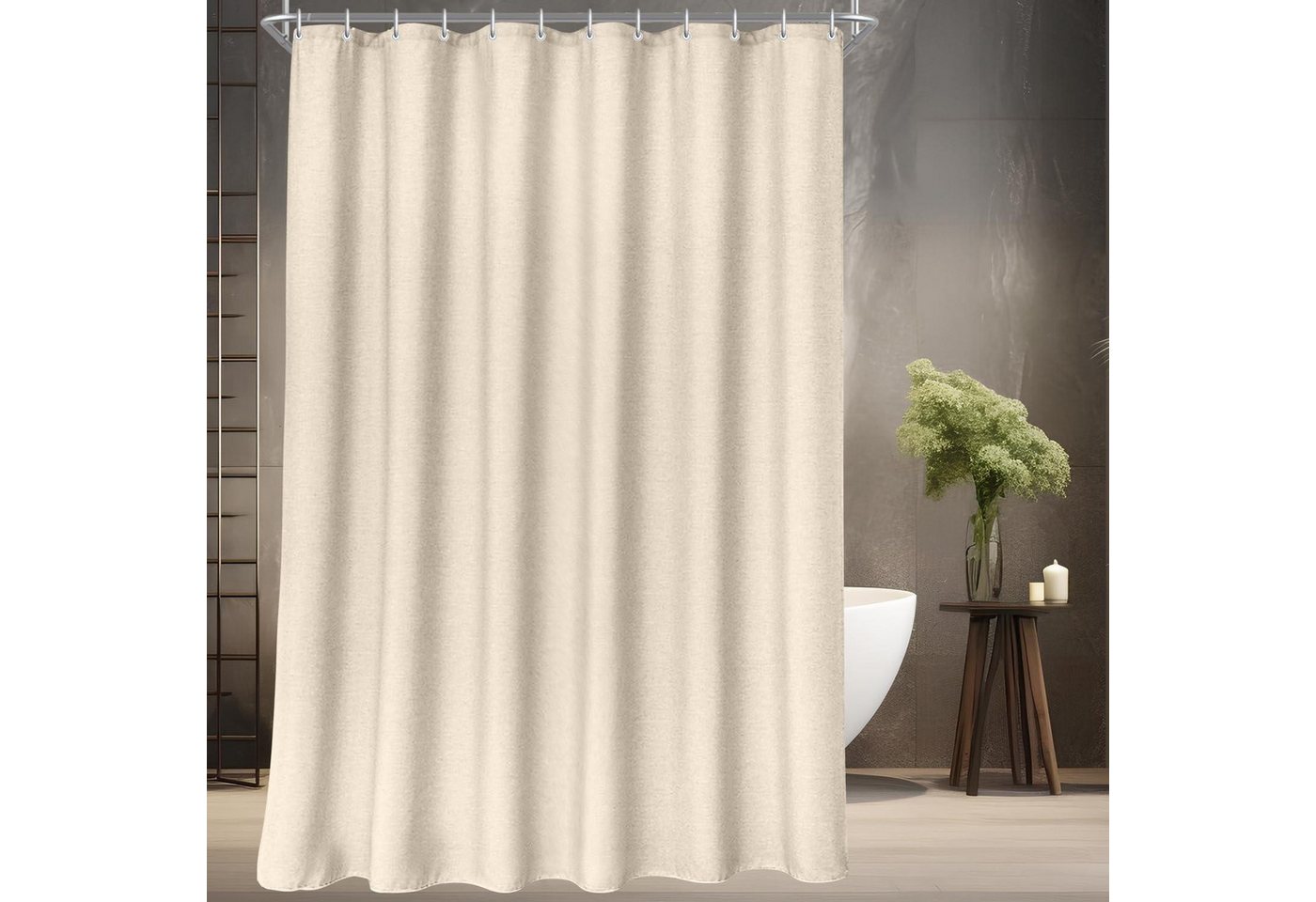 Lerores Duschvorhang Duschvorhang 180x180cm Beige Polyester Wasserdicht mit beschwertem Lerores Duschvorhang Duschvorhang 180x180cm Beige Polyester Wasserdicht mit beschwertem von Lerores