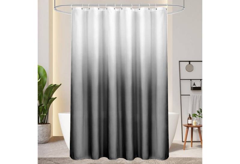 AooHome Duschvorhang Duschvorhang 180x190cm Textil Grau wasserdicht mit beschwertem Saum von AooHome