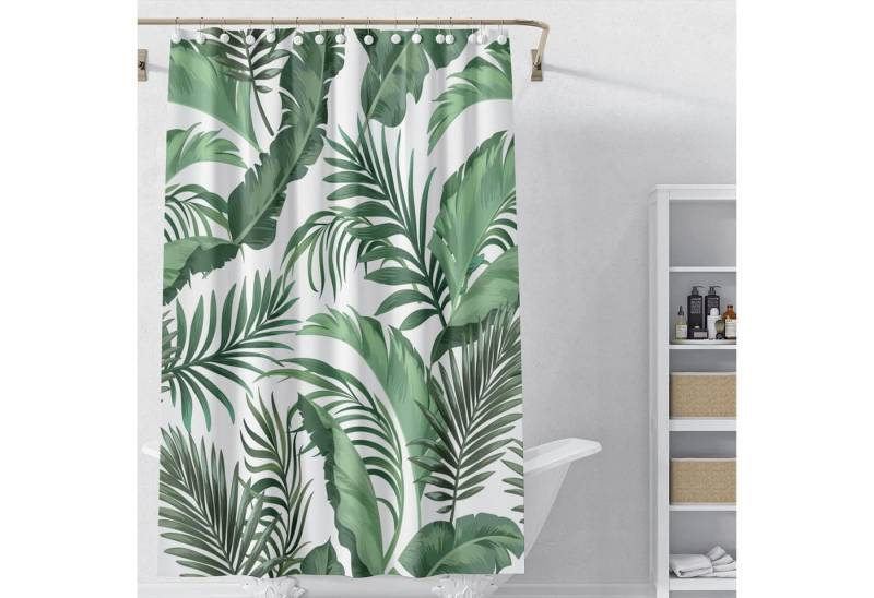 WONGS BEDDING Duschvorhang Duschvorhang 180x200 Anti-Schimmel Grüne Blätter Wasserabweisend von WONGS BEDDING