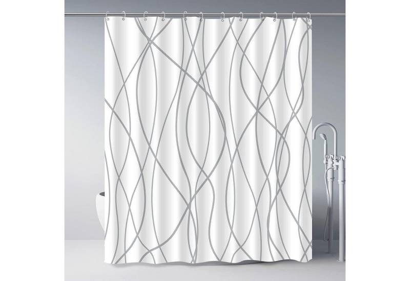 LuxusKollektion Duschvorhang Duschvorhang 180x200 Ösen Wasserdicht Blickdicht Weiß Gestreift LuxusKollektion Duschvorhang Duschvorhang 180x200 Ösen Wasserdicht Blickdicht Weiß Gestreift von LuxusKollektion