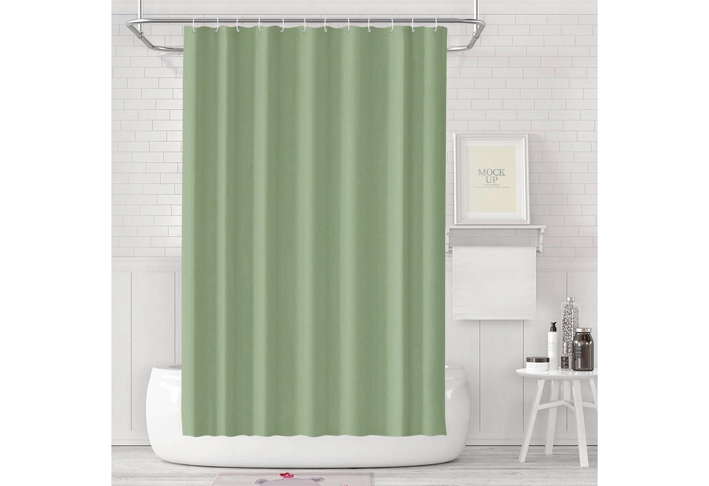 LuxusKollektion Duschvorhang Duschvorhang 180x200 PEVA Antischimmel Grün H200 x B180 cm (1er Pack) von LuxusKollektion