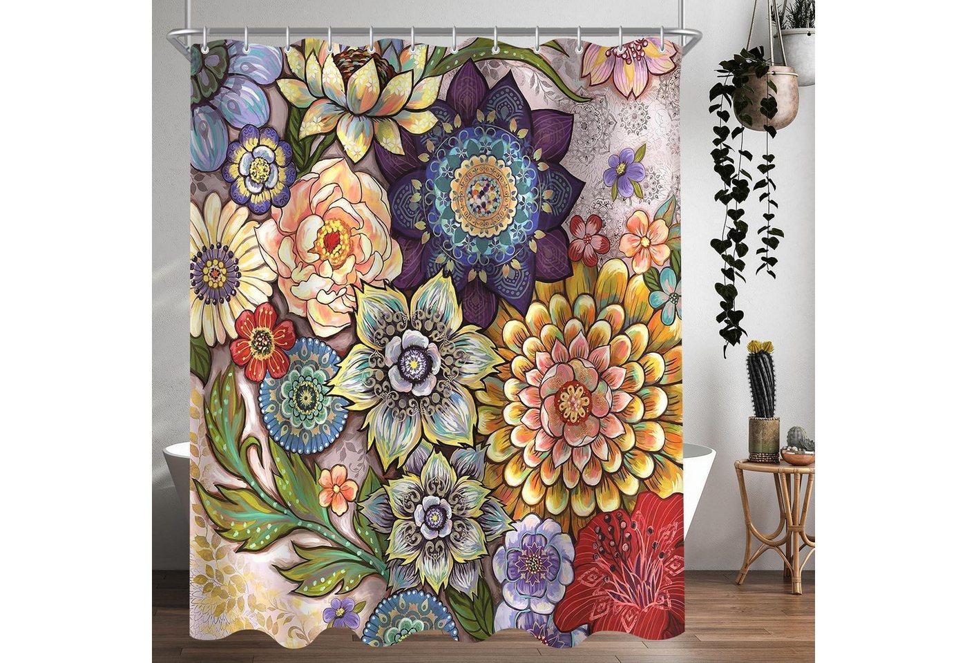 LuxusKollektion Duschvorhang Duschvorhang 180x200cm wasserabweisend Böhmische Blume 180 x 200 cm LuxusKollektion Duschvorhang Duschvorhang 180x200cm wasserabweisend Böhmische Blume 180 x 200 cm von LuxusKollektion