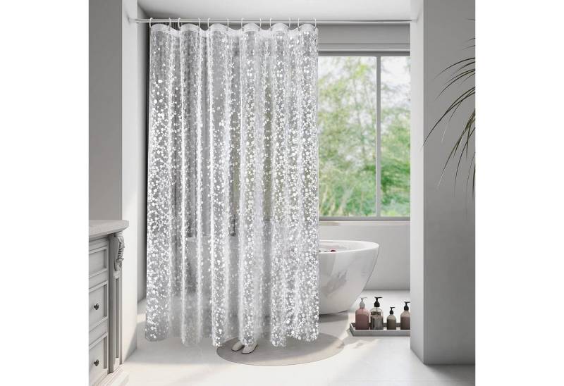 EurCross Duschvorhang Duschvorhang 180x220 cm Magnet Transparent Eva Waschbar Antibakteriell von EurCross