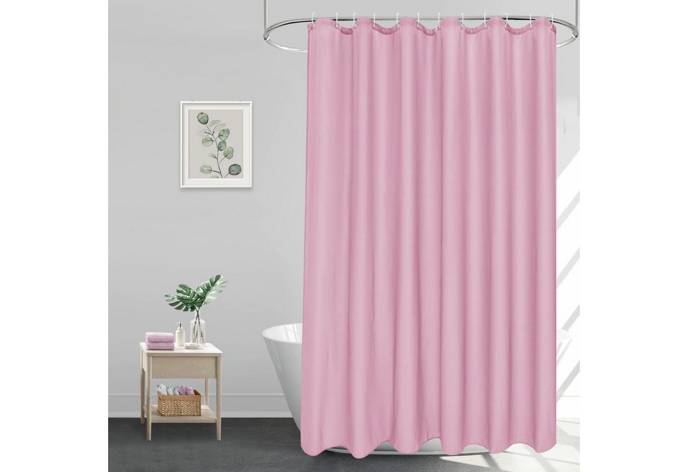 LuxusKollektion Duschvorhang Duschvorhang 180x220 cm wasserdicht Rosa H220 x B180 cm (1er Pack) von LuxusKollektion
