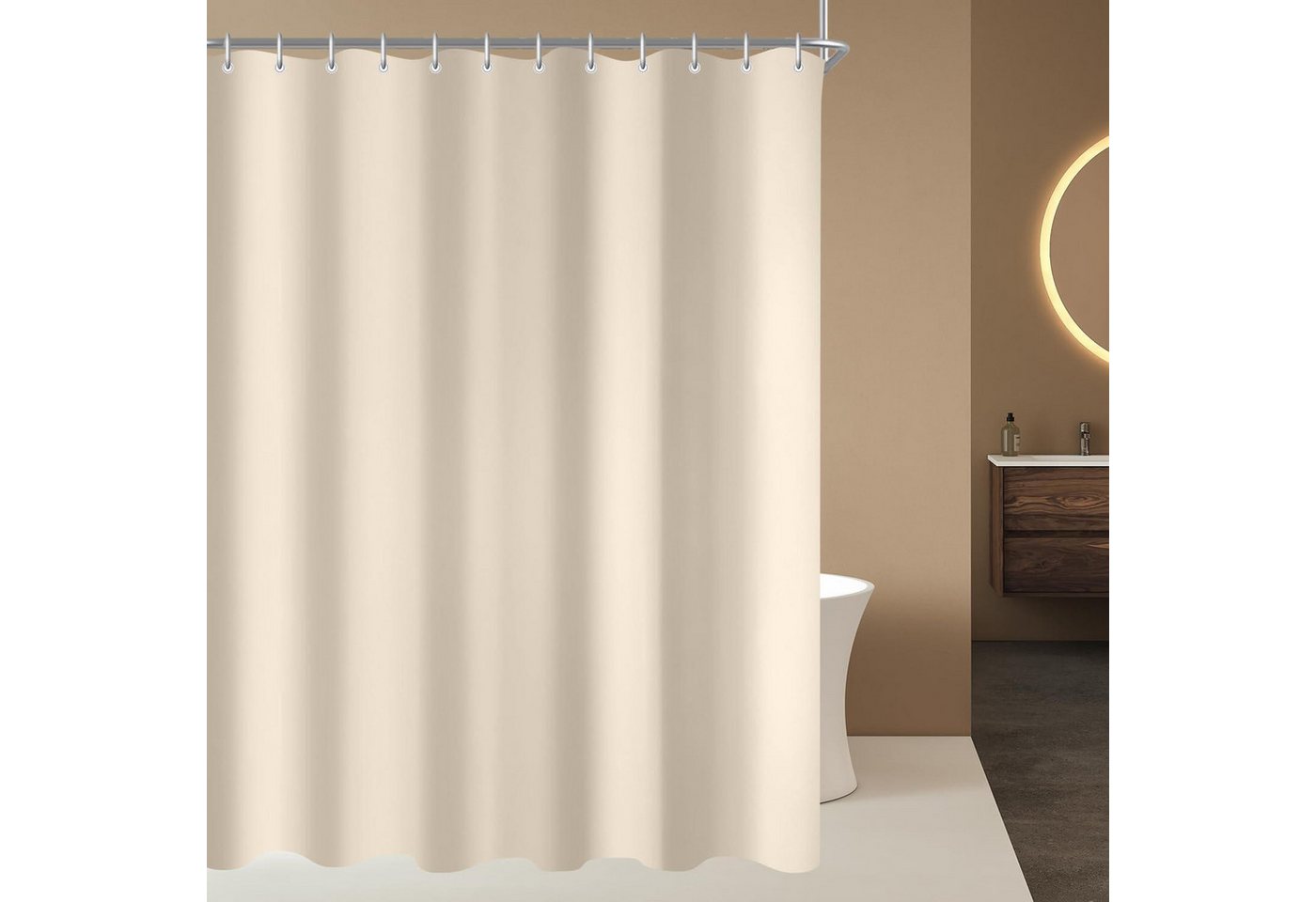 LuxusKollektion Duschvorhang Duschvorhang 200x160 cm Beige Wasserabweisend Antischimmel LuxusKollektion Duschvorhang Duschvorhang 200x160 cm Beige Wasserabweisend Antischimmel von LuxusKollektion