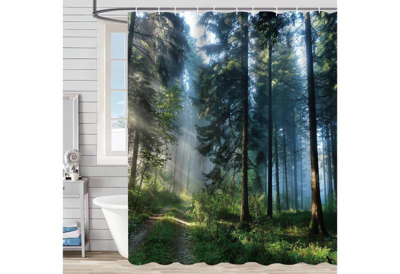 Lerores Duschvorhang Duschvorhang 240x180cm Sunshine Forest Anti-Schimmel Textil Lerores Duschvorhang Duschvorhang 240x180cm Sunshine Forest Anti-Schimmel Textil von Lerores