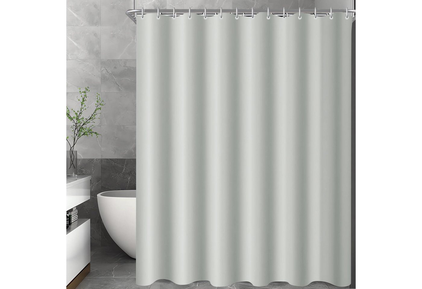 Lerores Duschvorhang Duschvorhang 240x200cm Grau Polyester Antischimmel Textil Wasserdicht Lerores Duschvorhang Duschvorhang 240x200cm Grau Polyester Antischimmel Textil Wasserdicht von Lerores