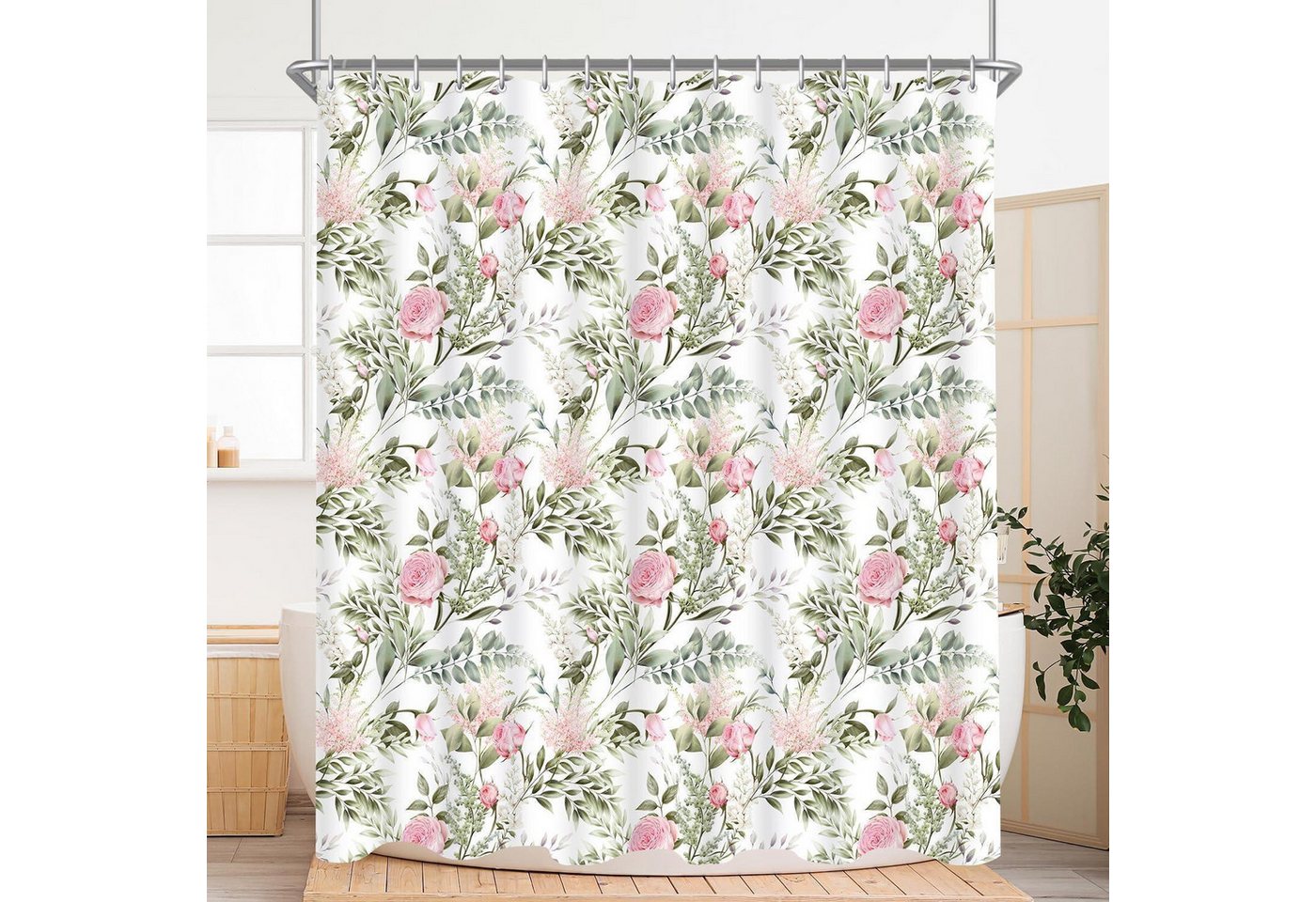 LuxusKollektion Duschvorhang Duschvorhang 240x200cm Polyester Antischimmel Rosa Rosen 240 x 200 cm LuxusKollektion Duschvorhang Duschvorhang 240x200cm Polyester Antischimmel Rosa Rosen 240 x 200 cm von LuxusKollektion