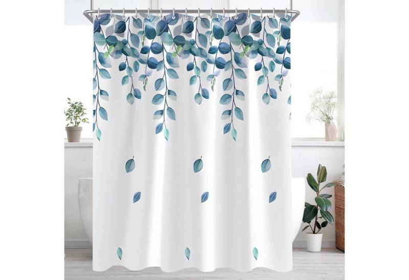 Lerores Duschvorhang Duschvorhang 260x200cm Grün Blätter Pflanze Antischimmel von Lerores