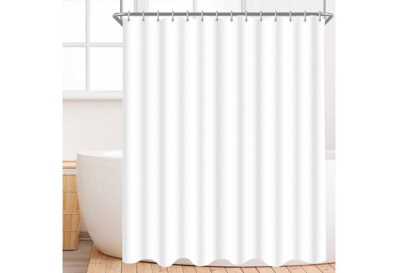 Lerores Duschvorhang Duschvorhang 260x200cm Reinweiß Wasserabweisend Waschbar inkl. 12 von Lerores