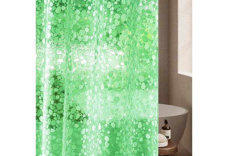 Eazzier Bath Duschvorhang Duschvorhang 3D-Eva mit Kieselstein 180x180cm Grün Magnetische von Eazzier Bath