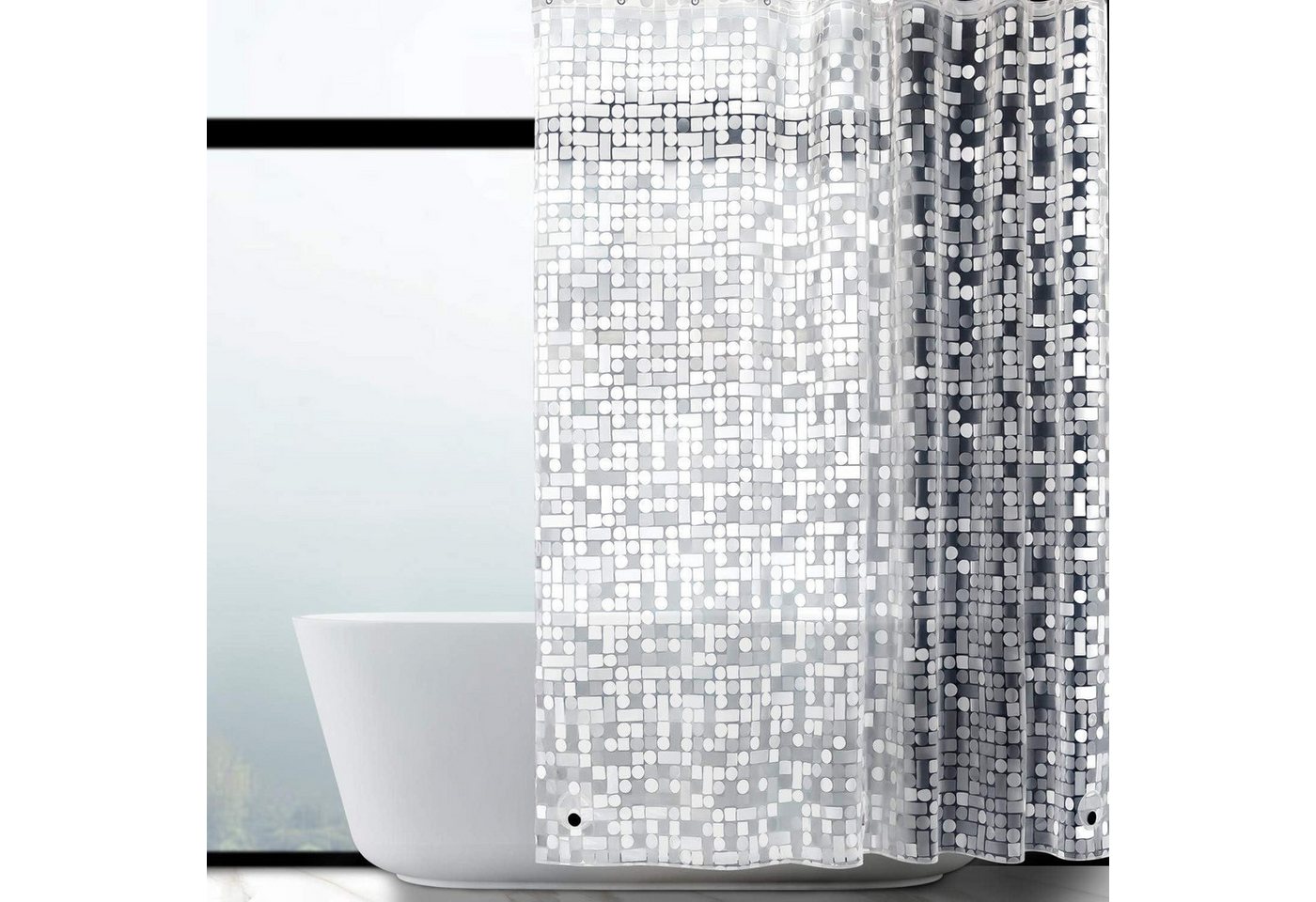 LuxusKollektion Duschvorhang Duschvorhang Antischimmel Magnet Geometrisch H183 x B183 cm 1er Pack LuxusKollektion Duschvorhang Duschvorhang Antischimmel Magnet Geometrisch H183 x B183 cm 1er Pack von LuxusKollektion