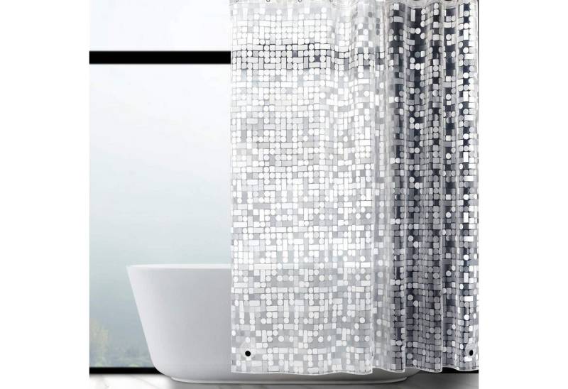 LuxusKollektion Duschvorhang Duschvorhang Antischimmel Magnet Geometrisch H183 x B183 cm 1er Pack von LuxusKollektion