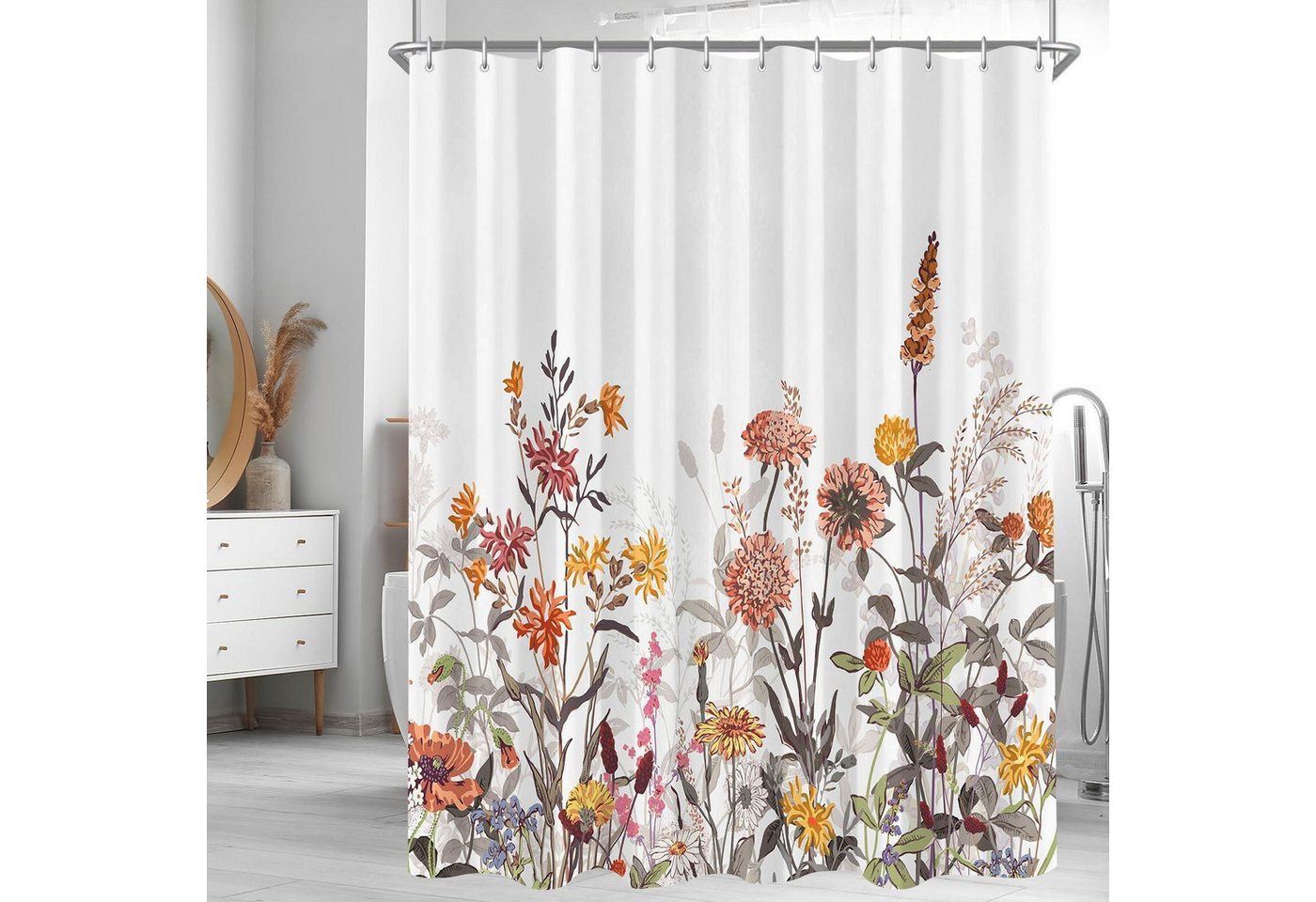 LuxusKollektion Duschvorhang Duschvorhang Antischimmel Wasserabweisend Mischblumen 120 x 200 cm LuxusKollektion Duschvorhang Duschvorhang Antischimmel Wasserabweisend Mischblumen 120 x 200 cm von LuxusKollektion