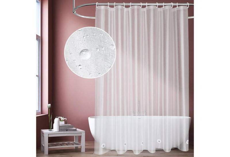 AooHome Duschvorhang Duschvorhang Lang 180x220 Transparent Weiß Anti-Schimmel Wasserdicht von AooHome