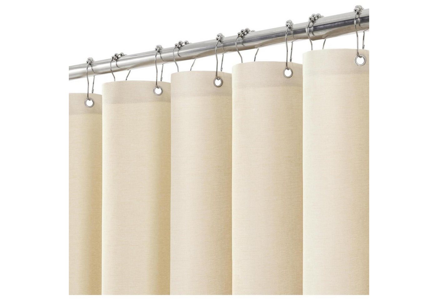 LuxusKollektion Duschvorhang Duschvorhang Leinen - Beige H182 x B275 cm (1er Pack) von LuxusKollektion