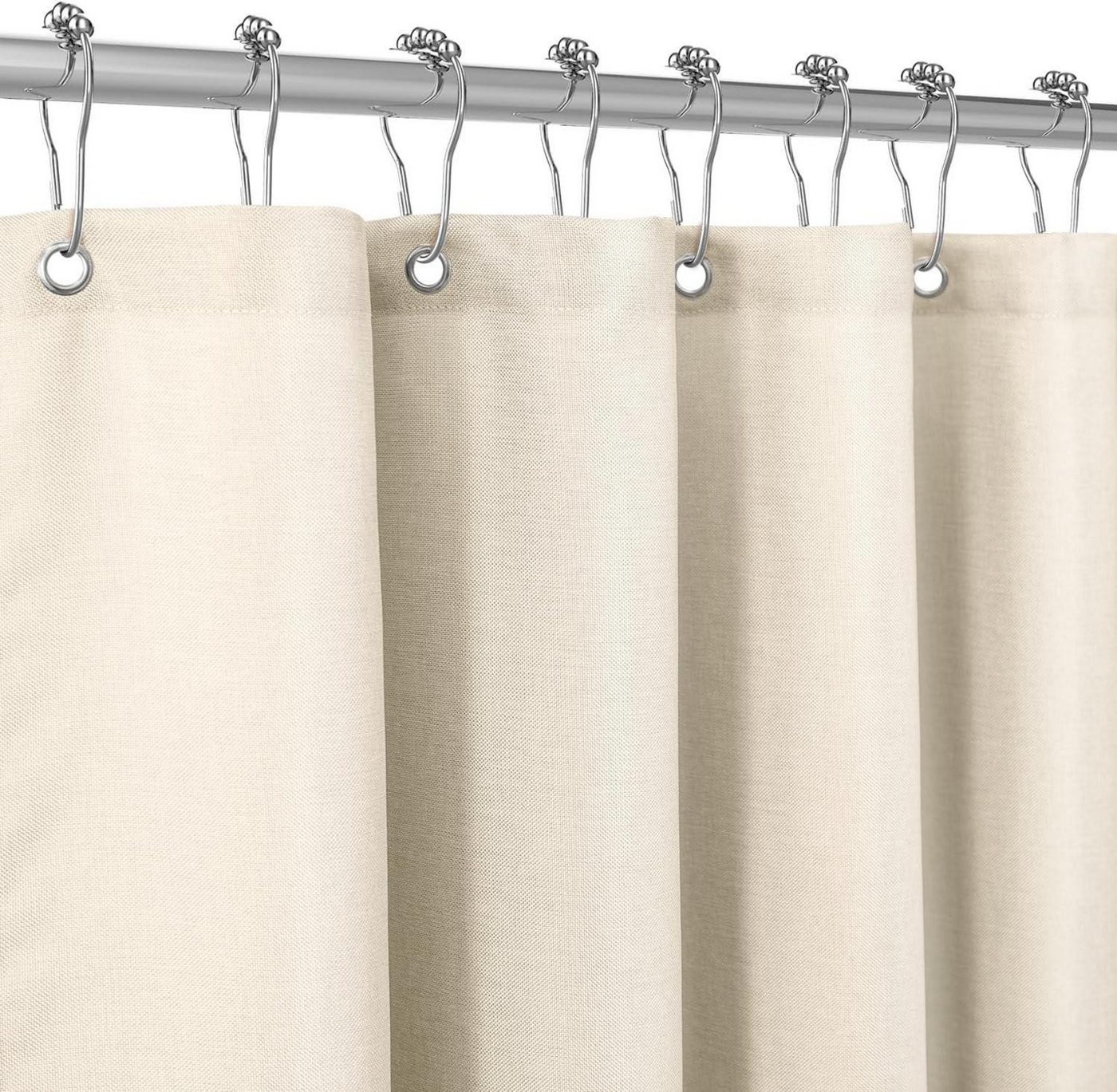 LuxusKollektion Duschvorhang Duschvorhang Leinen mit Metall Duschvorhangringe 182x214cm Beige LuxusKollektion Duschvorhang Duschvorhang Leinen mit Metall Duschvorhangringe 182x214cm Beige von LuxusKollektion