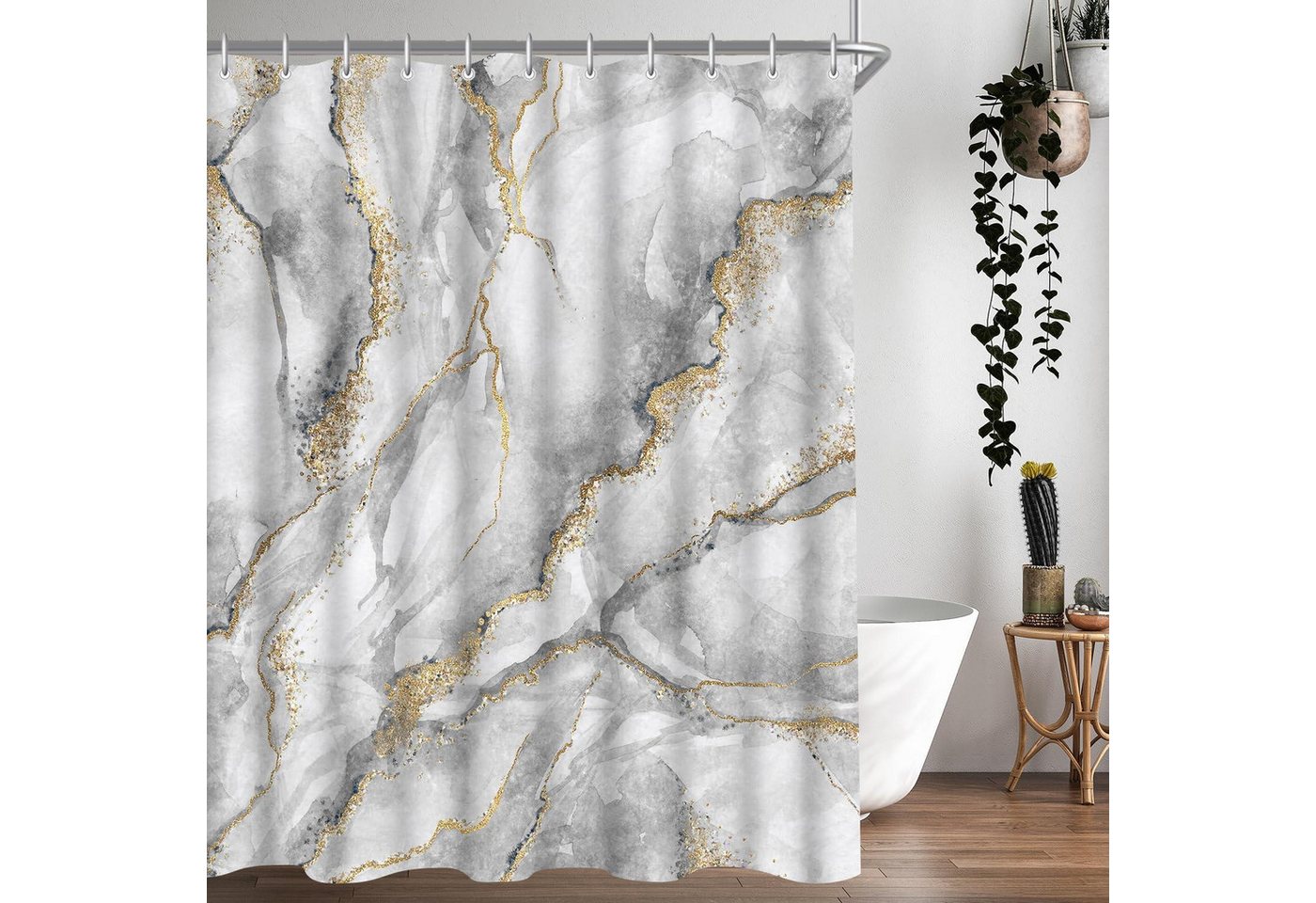 LuxusKollektion Duschvorhang Duschvorhang Marmor 150x200cm Antischimmel Textil mit Ösen LuxusKollektion Duschvorhang Duschvorhang Marmor 150x200cm Antischimmel Textil mit Ösen von LuxusKollektion