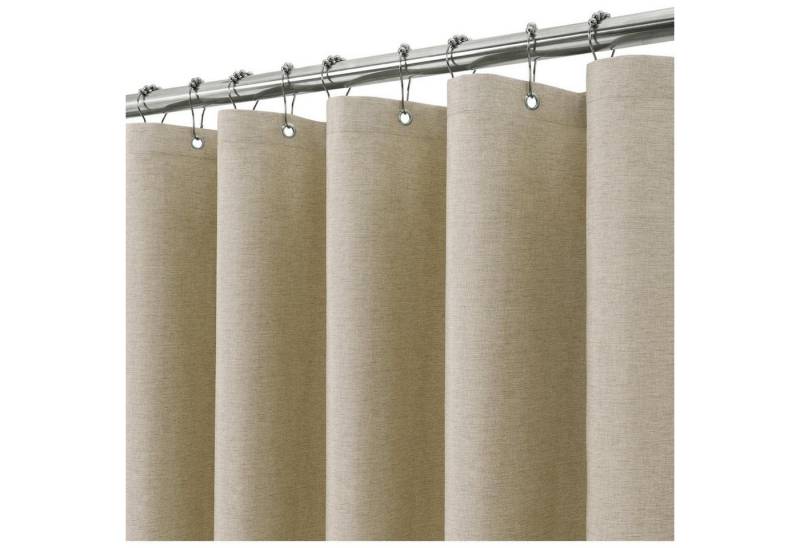 LuxusKollektion Duschvorhang Duschvorhang Metallringe Leinen Taupe H244 x B182 cm 1er Pack von LuxusKollektion