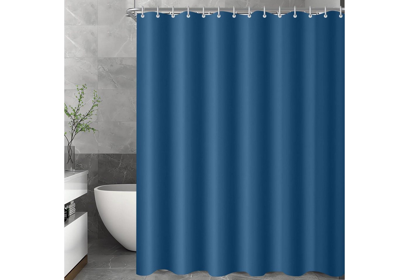 LuxusKollektion Duschvorhang Duschvorhang Polyester Antischimmel Waschbar Dunkelblau 100 x 180 cm LuxusKollektion Duschvorhang Duschvorhang Polyester Antischimmel Waschbar Dunkelblau 100 x 180 cm von LuxusKollektion