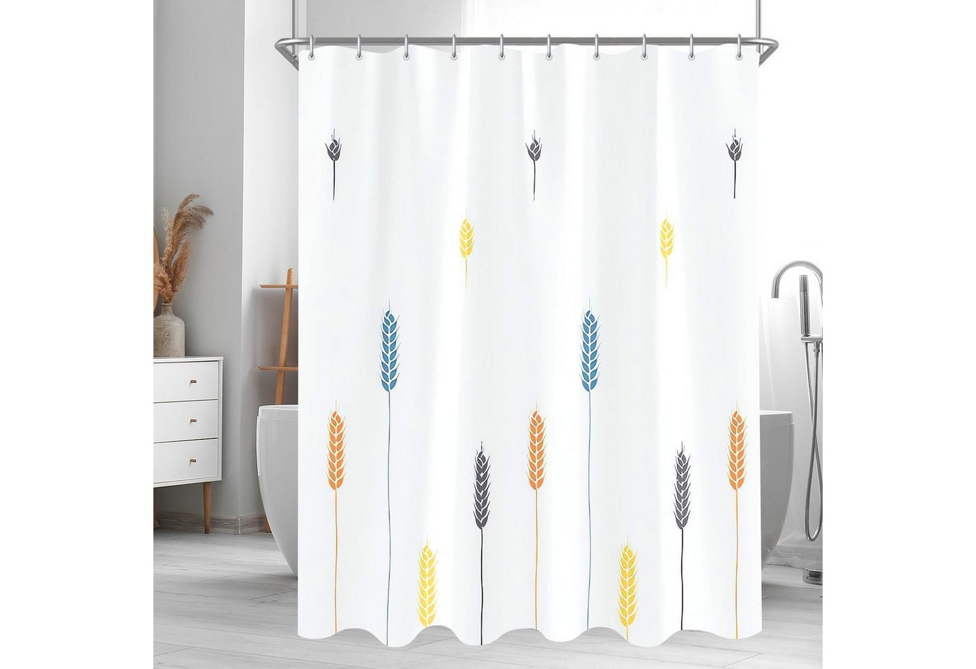 LuxusKollektion Duschvorhang Duschvorhang Polyester Waschbar Bunte Weizenohren 200 x 200 cm LuxusKollektion Duschvorhang Duschvorhang Polyester Waschbar Bunte Weizenohren 200 x 200 cm von LuxusKollektion