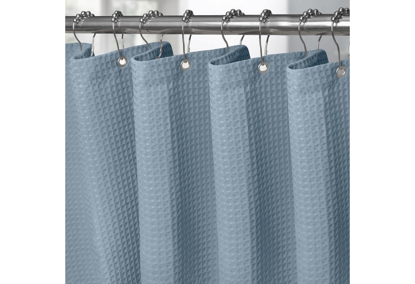 LuxusKollektion Duschvorhang Duschvorhang Stoff Waffel Mondlichtblau H182 x B122 cm 1er Pack LuxusKollektion Duschvorhang Duschvorhang Stoff Waffel Mondlichtblau H182 x B122 cm 1er Pack von LuxusKollektion