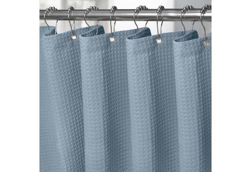 LuxusKollektion Duschvorhang Duschvorhang Stoff Waffel Mondlichtblau H182 x B122 cm 1er Pack von LuxusKollektion