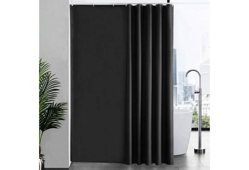 Furlinic Duschvorhang Duschvorhang Überlänge Antibakteriell Schwarz 200x240cm Waschbar von Furlinic